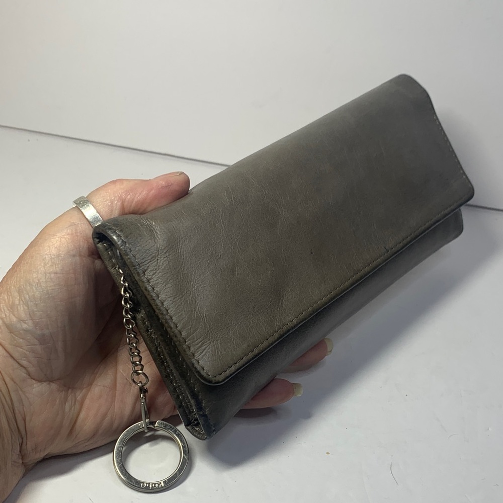HOBO Gray Leather Wallet